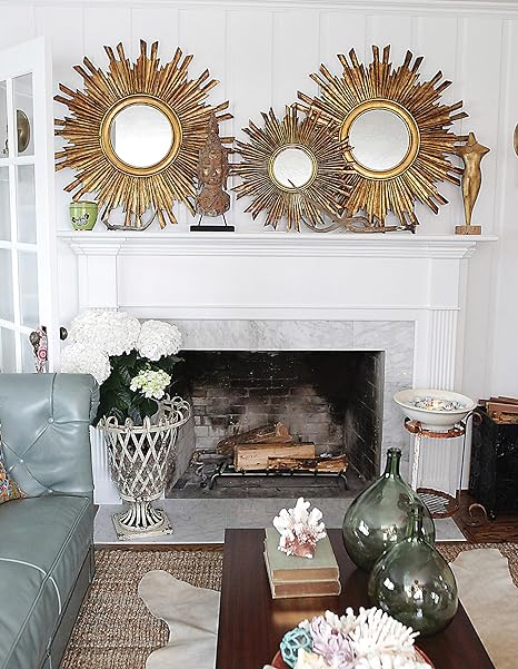 Creative Co-Op Gold Sunburst Mirror